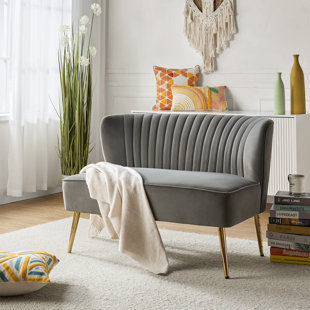 Grey Velvet Loveseats You'll Love | Wayfair